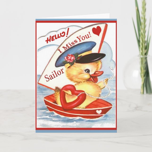 Bonjour militaire vintage ! Carte de voile (Devant)