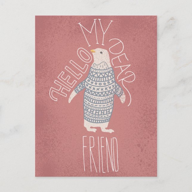 Bonjour Mon Cher Ami Pingouin Carte postale (Devant)