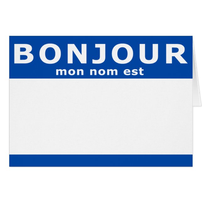 BONJOUR mon nom est (Front Horizontal)