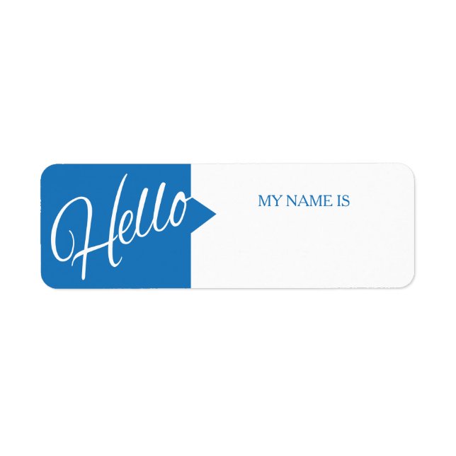 Bonjour mon nom est bleu blanc étiquette (Devant)