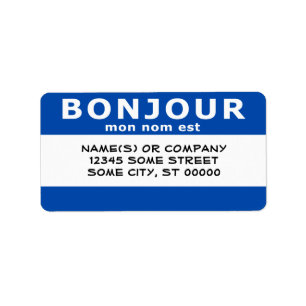 BONJOUR mon nom est (blue) Label