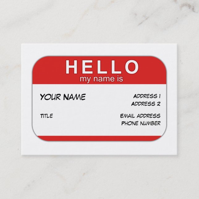 Bonjour mon nom est carte de profil (Devant)