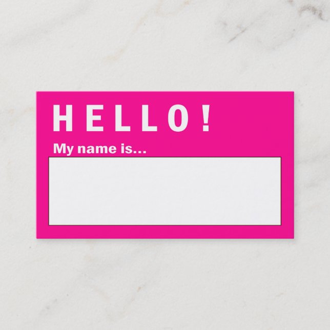 Bonjour mon nom est… Cartes de visite (Devant)