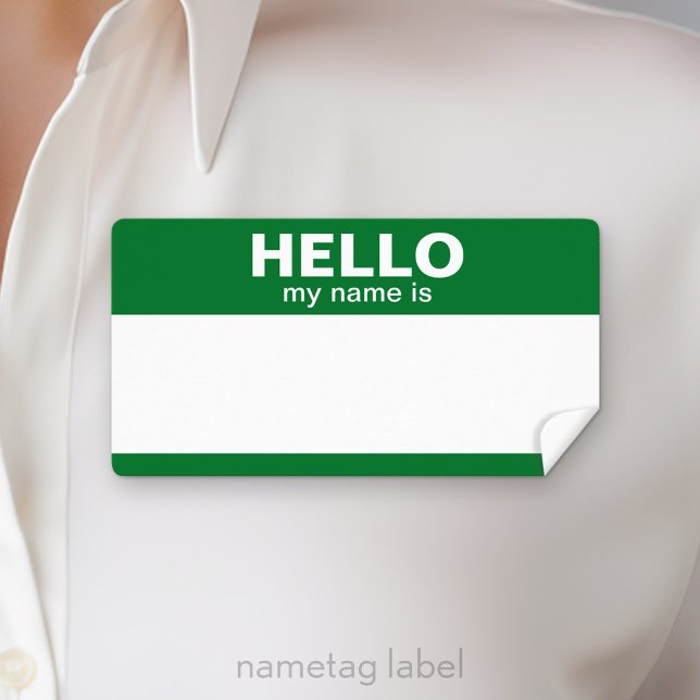 Bonjour mon nom est — étiquette classique (Hello my name is Label)