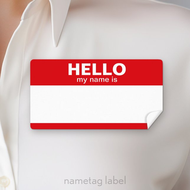 Bonjour mon nom est — étiquette classique (Hello my name is Label)