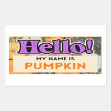 Bonjour Mon nom est Sticker Automne Citrouille