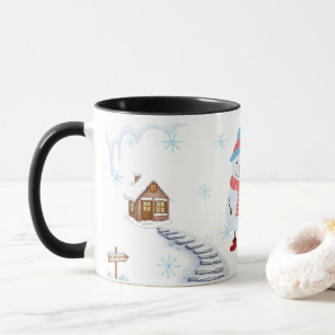 Bonjour Mug Tasse Bonhomme de Neige d'Hiver • Pays