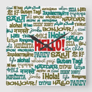 Bonjour (Multi Language) - Horloge murale