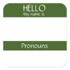 Bonjour Nom Balise Sticker Badge Pronounes sont