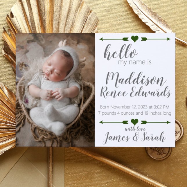 Bonjour nouveau faire-part de naissance bébé avec  (Créateur téléchargé)