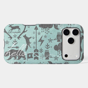 Bonjour Ours Renard Motif Lin Mint iPhone 7 Plus