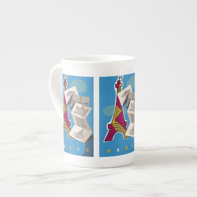 Bonjour Paris Bone China Mug (Front Left)