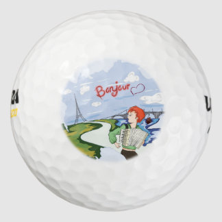 Bonjour Paris Drawing Golf Balls