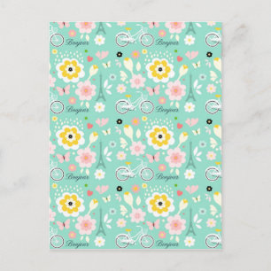 Bonjour Paris Eiffel Tower Design Postcard