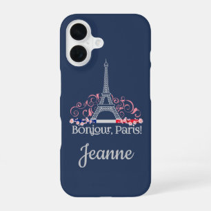 Bonjour Paris French Chic Personalized Name iPhone 16 Case