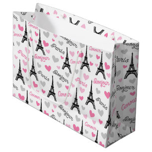Bonjour Paris pattern party gift bag