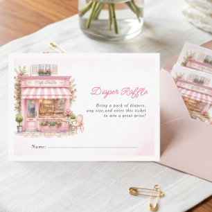 Bonjour Parisian Cafe Bebe Pink Baby Shower Enclosure Card