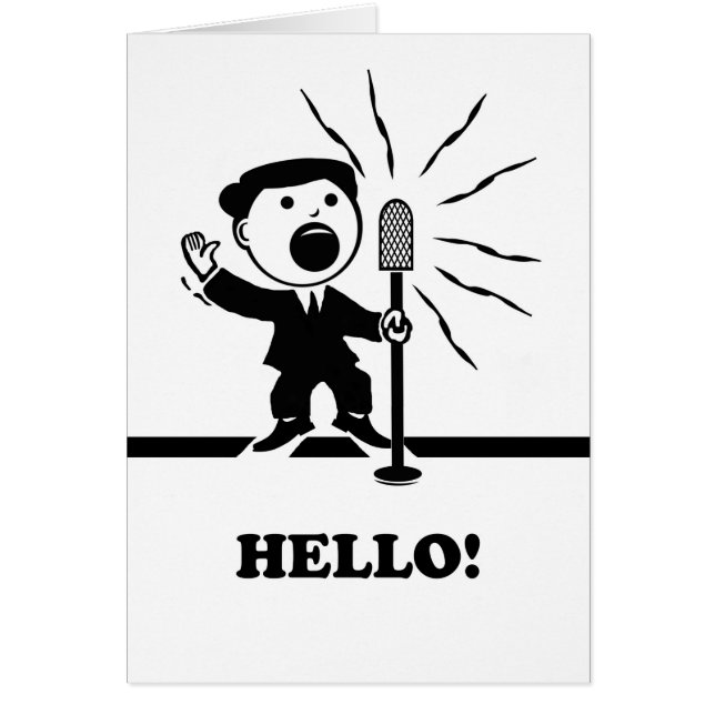 Bonjour penser à vous Annonceur Vintage à Mic (Devant)