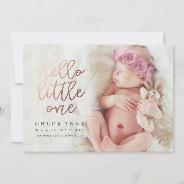 BONJOUR PETIT Faire-part de naissance // or (Devant)