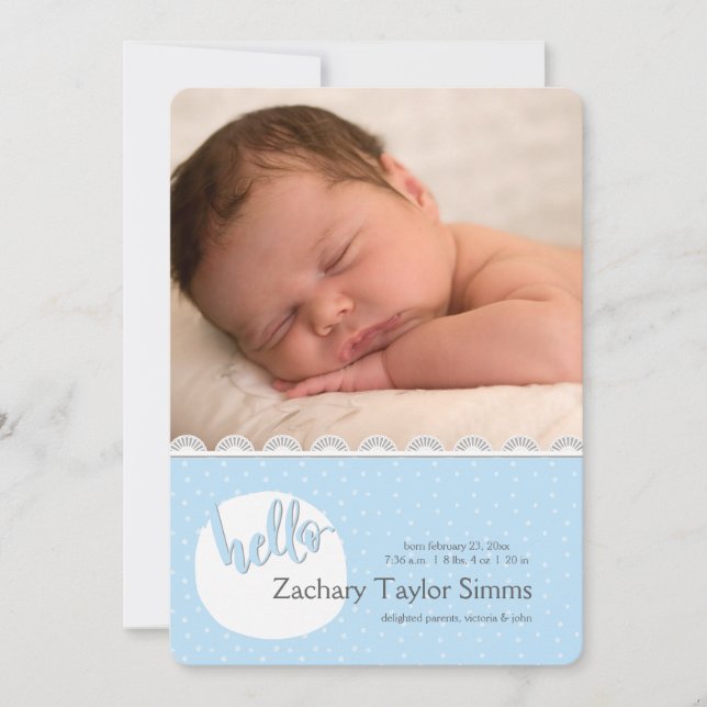 Bonjour Pois Faire-part de naissance photo (Devant)