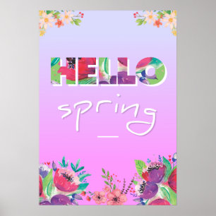 Bonjour Printemps, Fleurs, affiche