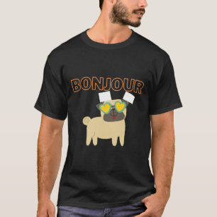Bonjour Pug, Hello Pug in Sunglasses 113 T-Shirt