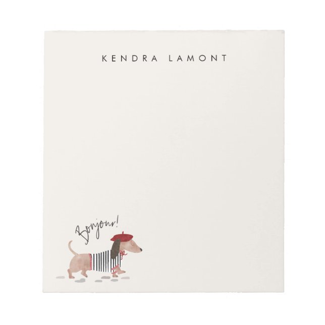 Bonjour Pup Notepad (Front)