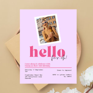 "Bonjour, quatre oh !" Invitation violette à 40e a