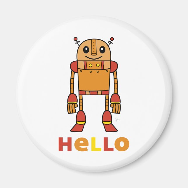 Bonjour Robot - Aimant (Devant)