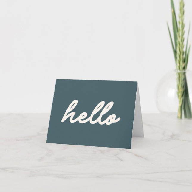 Bonjour  | Simple Calligraphie Turquoise Vert (Devant)