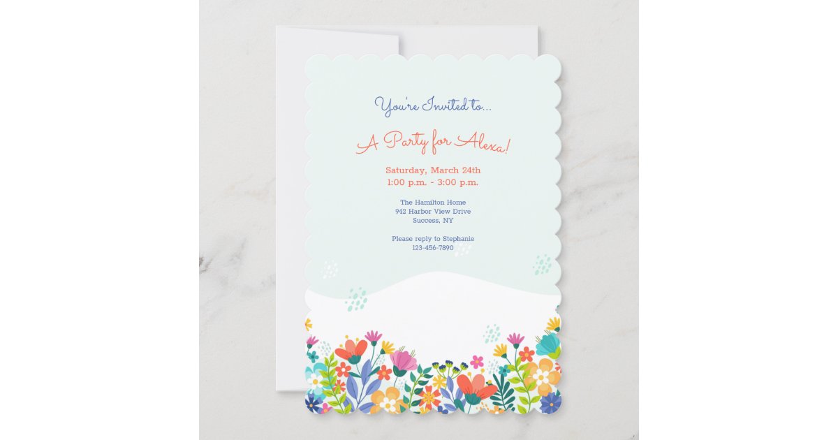 Bonjour Spring Party Invitation | Zazzle.ca