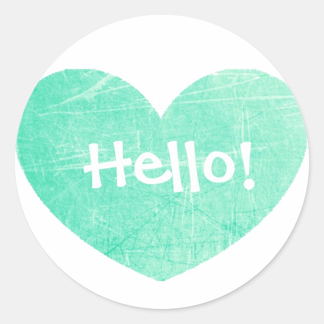 Bonjour Stickers Coeur Turquoise (Devant)
