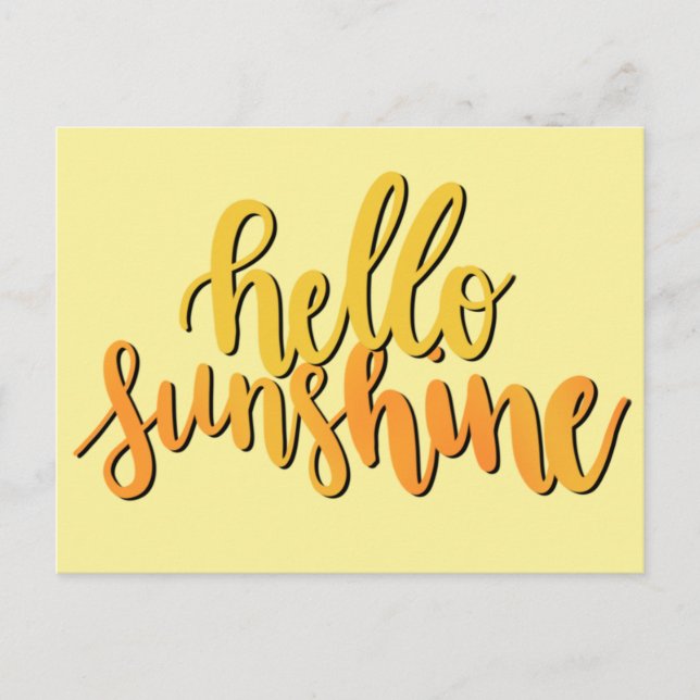 Bonjour Sunshine Lettré à la main carte postale (Devant)