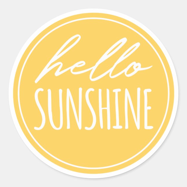Bonjour Sunshine Moderne Sticker Jaune Sunny (Devant)