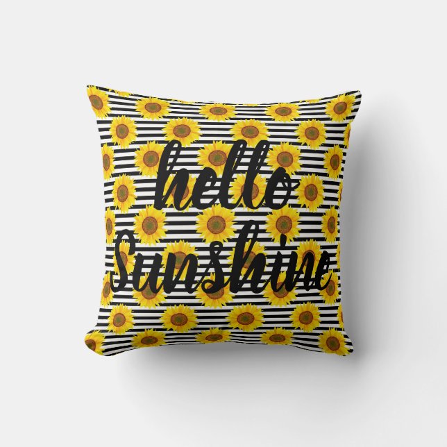 Bonjour Sunshine Sunflower Coussin (Recto)
