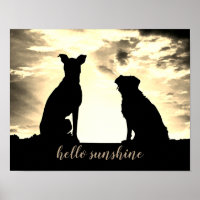 Bonjour sunshire poster de citation avec chiens