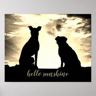 Bonjour sunshire poster de citation avec chiens