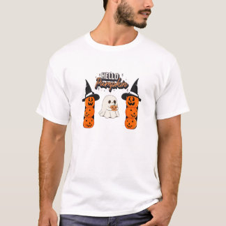 Bonjour T-shirt Citrouille | Belle Halloween Graph