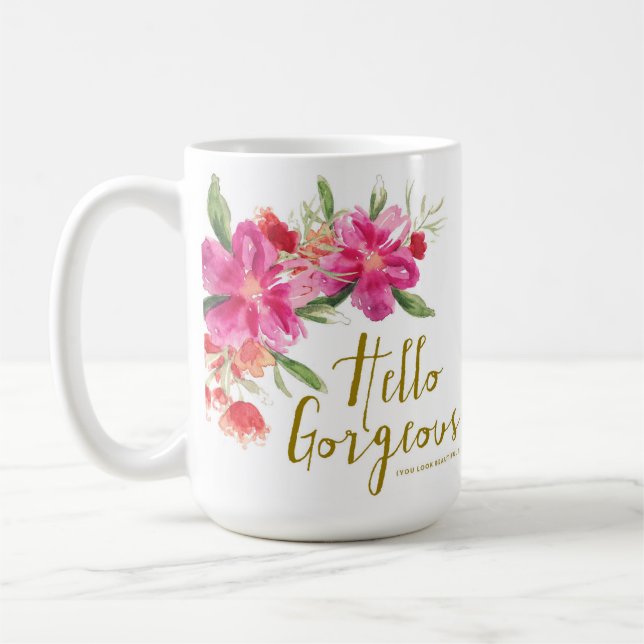 Bonjour tasse florale magnifique (Gauche)