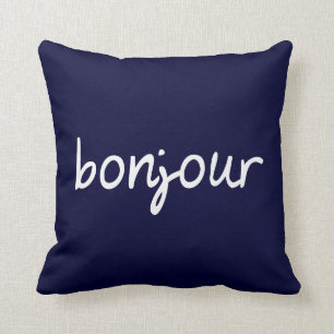 Bonjour! Throw Pillow