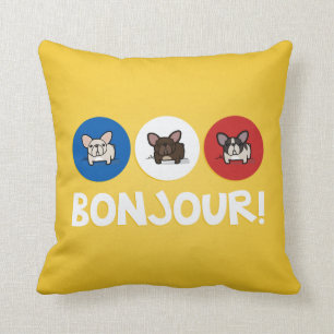 Bonjour! Throw Pillow