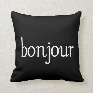 Bonjour! Throw Pillow