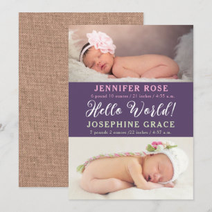 Bonjour tout le monde ! Faire-part de naissance Tw