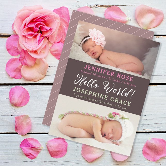 Bonjour tout le monde ! Faire-part de naissance Tw (Créateur téléchargé)