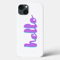 Bonjour violet blanc coque iphone moderne