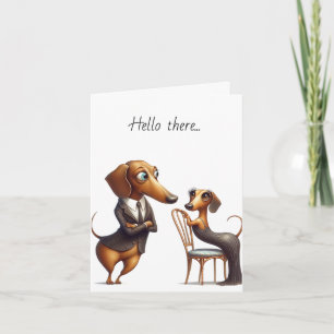 Bonjour Wiener Dog Carte de voeux