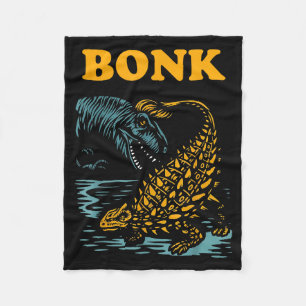 Bonk Dinosaur Funny Prehistoric Humor Design  Fleece Blanket