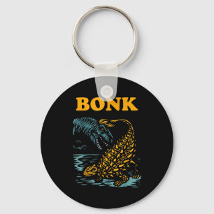Bonk Dinosaur Funny Prehistoric Humor Design  Keychain