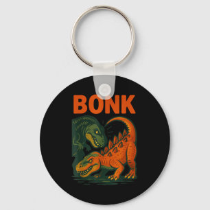 Bonk Dinosaur Funny Prehistoric Humor Design  Keychain