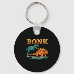 Bonk Dinosaur Funny Prehistoric Humor Design  Keychain